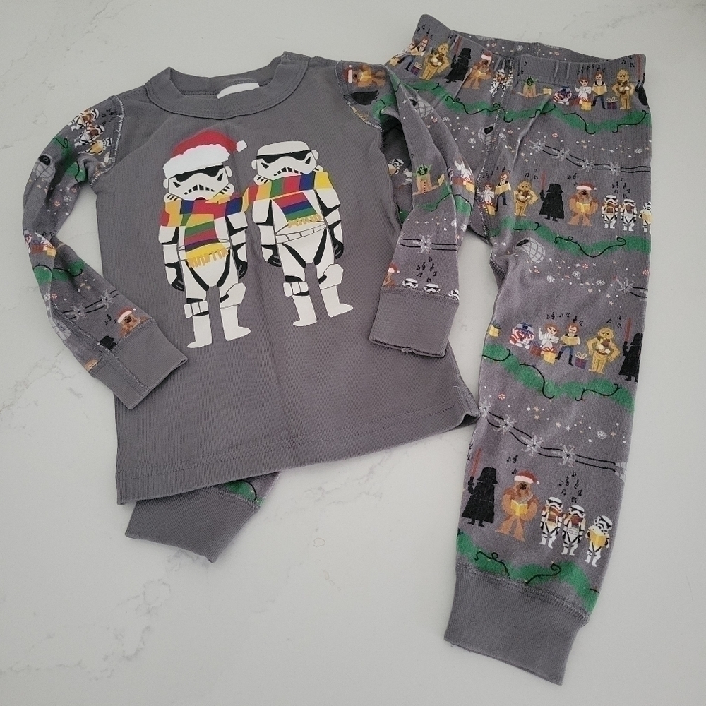 Hanna Andersson Star Wars Christmas Pajamas Stormtrooper 2-Piece Set 100% Cotton